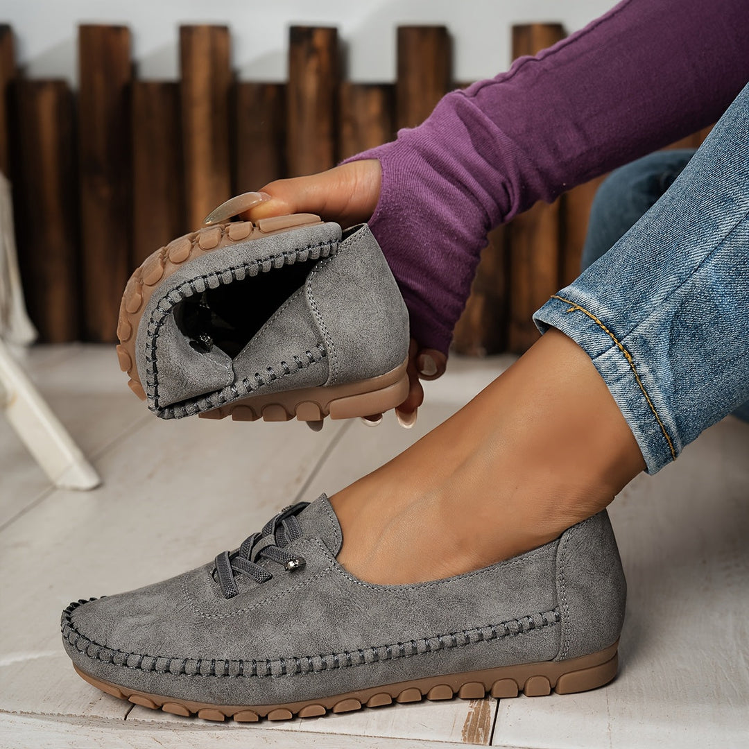 Aurora | Mocassins Flexíveis Confortáveis em Camurça